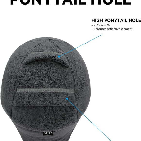 Women's Winter Reflective Stretchy Ponytail Hat with Drop Down Ear Flap - Picture 3 of 7